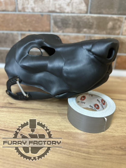 Dobermann Fursuit Kopf Basis: Realistische 3D-gedruckte Kiefer bewegliche Hunde Rohling