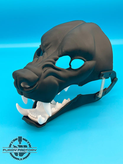 Snarl Hyena Fursuit Head Base Realistic 3D Printed Moving Jaw Teeth Set Blank