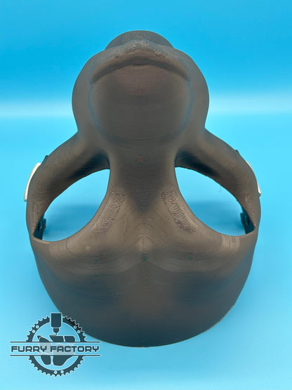 Feline Fursuit Head Base: Semi-Toony 3D Printed Moving Jaw Cat Blank
