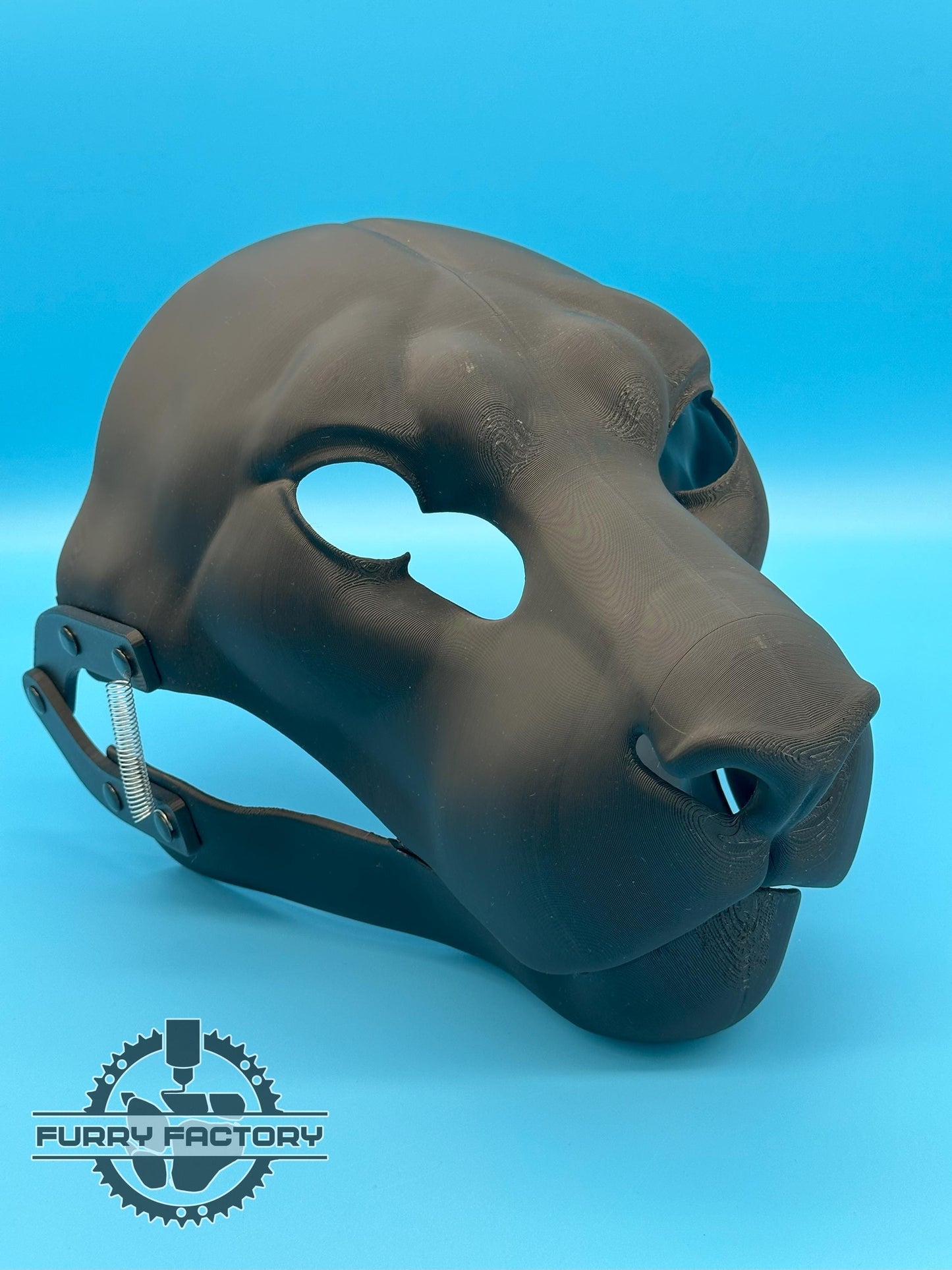 Tiger Fursuit Head Base: Realistic 3D Printed Moving Jaw Feline Big Cat Blank