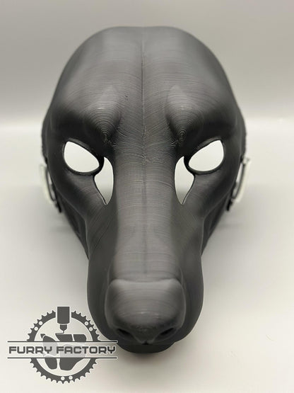 Wolf Fursuit Head Base: Realistischer 3D-gedruckter, beweglicher Kiefer mit Scharnier zum Selbermachen, roh