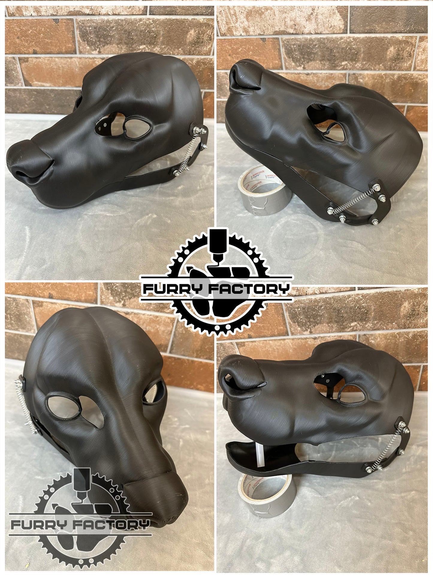Hyena fursuit head blank, Realistic Fursuit 3D printed base, moving jaw