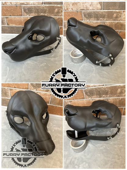 Hyena fursuit head blank, Realistic Fursuit 3D printed base, moving jaw