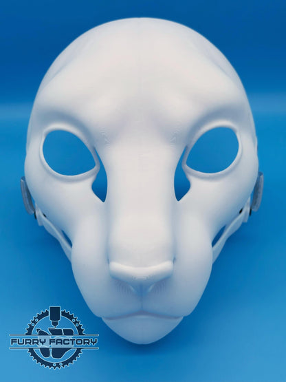 Cat head base, 3D printed, realistic feline mask base, moving jaw