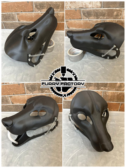 Fox-Fursuit-Kopf-Basis: Realistisches, 3D-gedrucktes, bewegliches Kiefergelenk, Hunde-Blank