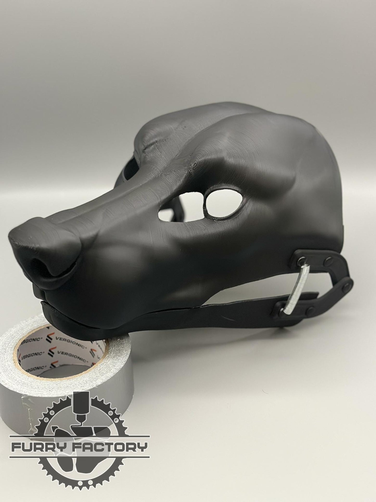 Wolf Fursuit Head Base: Realistischer 3D-gedruckter, beweglicher Kiefer mit Scharnier zum Selbermachen, roh