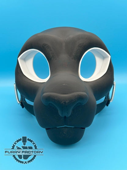 Feline Fursuit Head Base: Semi-Toony 3D Printed Moving Jaw Cat Blank