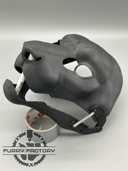 Snow Leopard Fursuit Head Base: Realistic 3D Printed Moving Jaw Feline Snep Blank