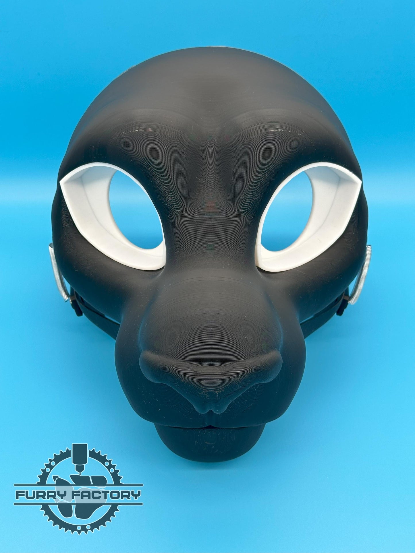 Feline Fursuit Head Base: Semi-Toony 3D Printed Moving Jaw Cat Blank