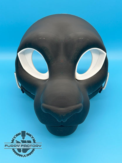 Feline Fursuit Head Base: Semi-Toony 3D Printed Moving Jaw Cat Blank