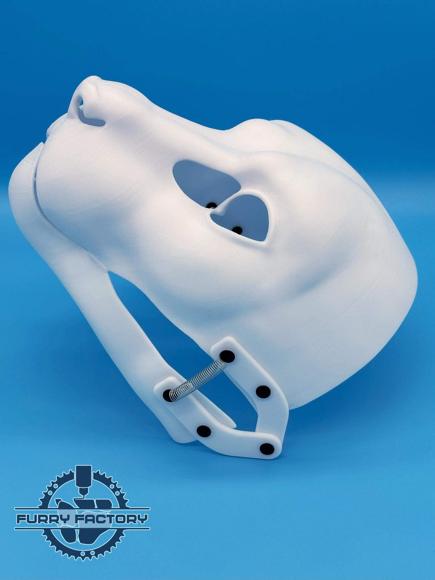 Cat head base, 3D printed, realistic feline mask base, moving jaw