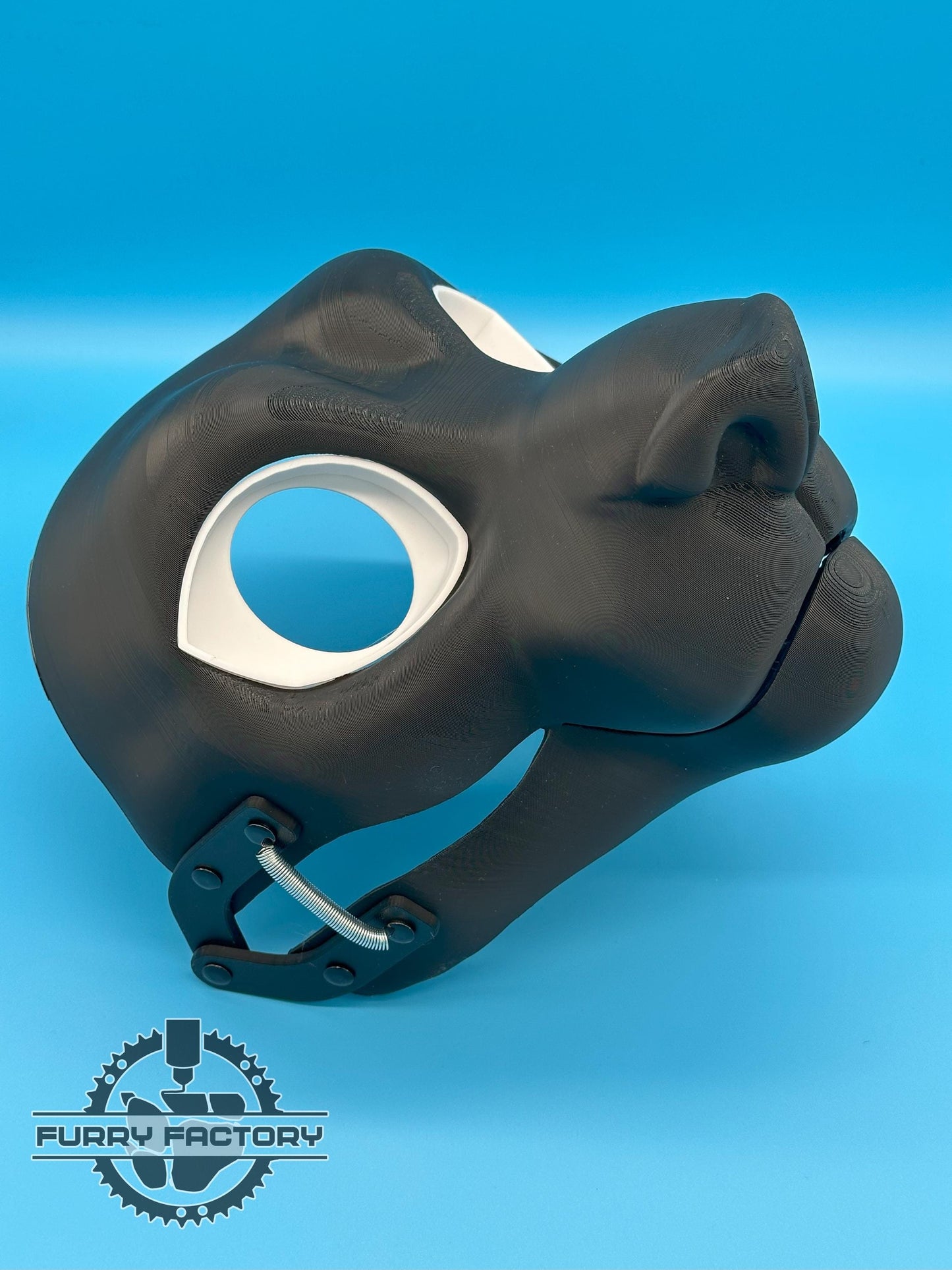 Feline Fursuit Head Base: Semi-Toony 3D Printed Moving Jaw Cat Blank