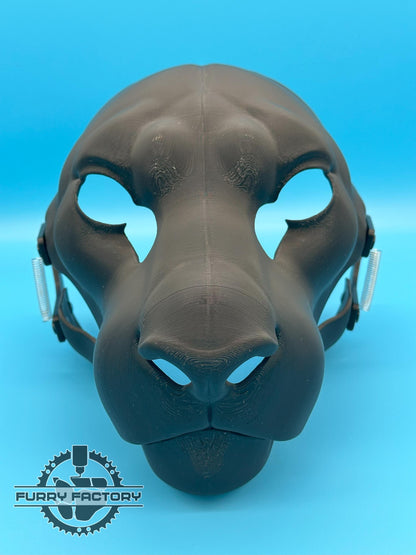 Tiger Fursuit Head Base: Realistic 3D Printed Moving Jaw Feline Big Cat Blank