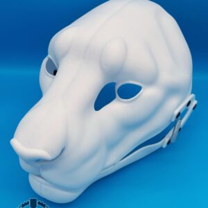 Lion Fursuit Head Base: Articulated Jaw, 3D Printed, Lightweight, Hinged & Pre-Cut, Realistic
