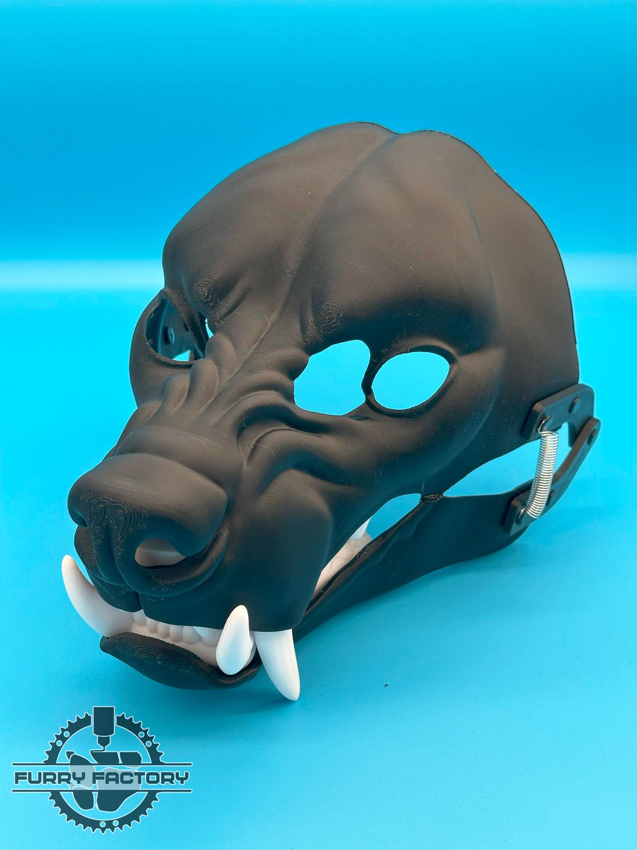 Snarl Hyena Fursuit Head Base with Teeth set and Moving Jaw, 3D Printed 1 Snarl Hyena Fursuit Head Base with Teeth set and Moving Jaw, 3D Printed